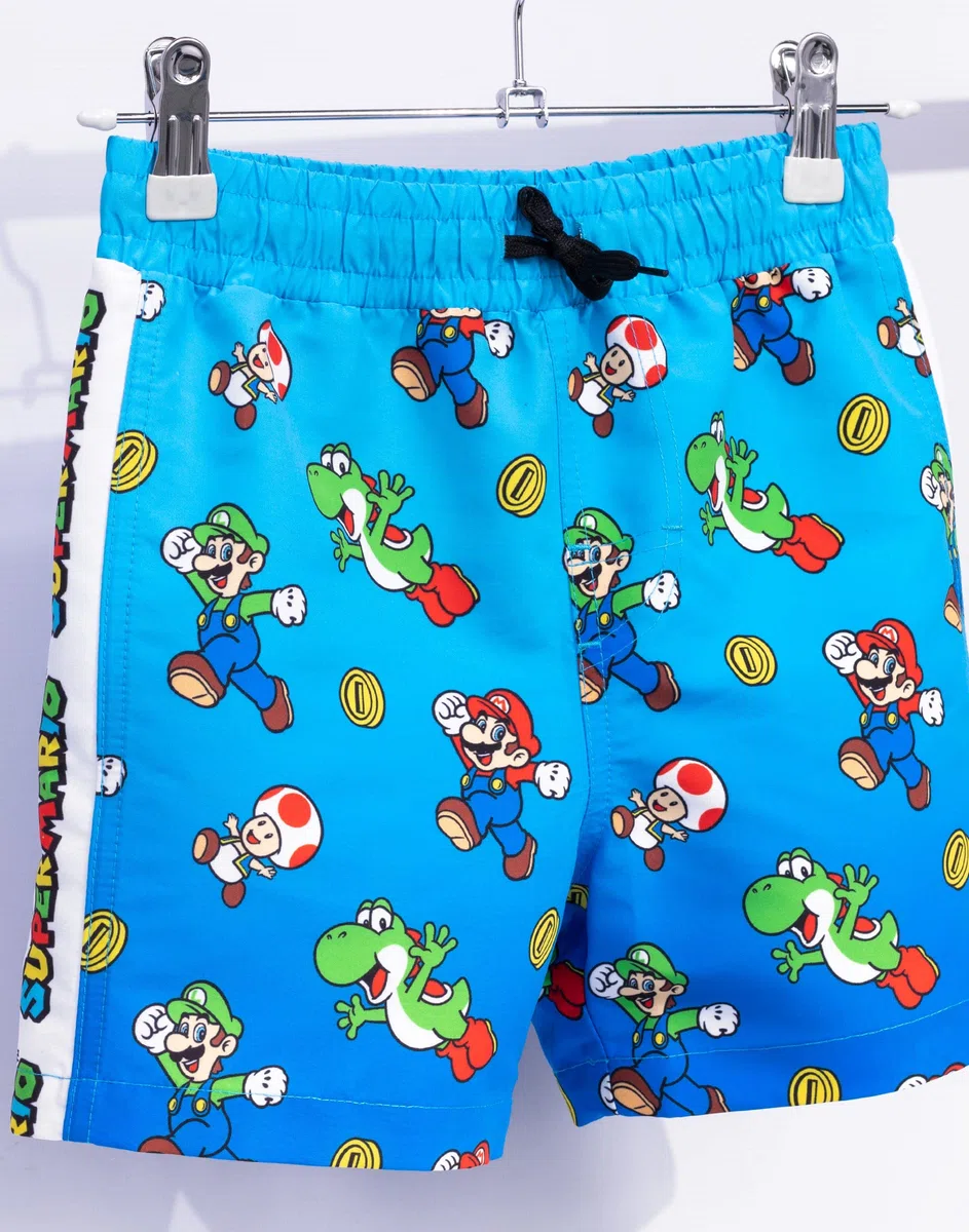Super Mario Pantaloncini da Nuoto Boys Luigi Bambini Gamer Pantaloni per Bambini