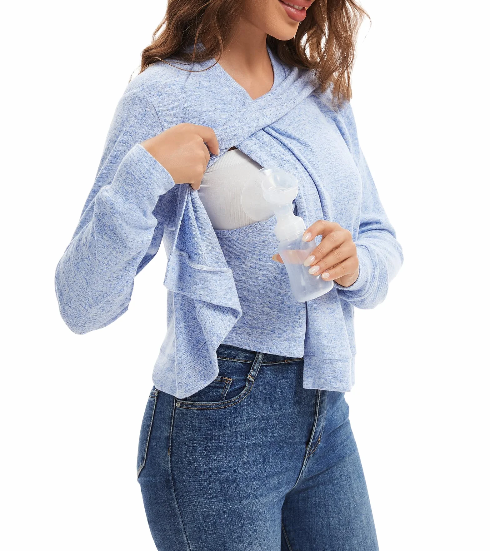 Sosolism Magliette da Allattamento Donna a Maniche Lunghe Top Premaman