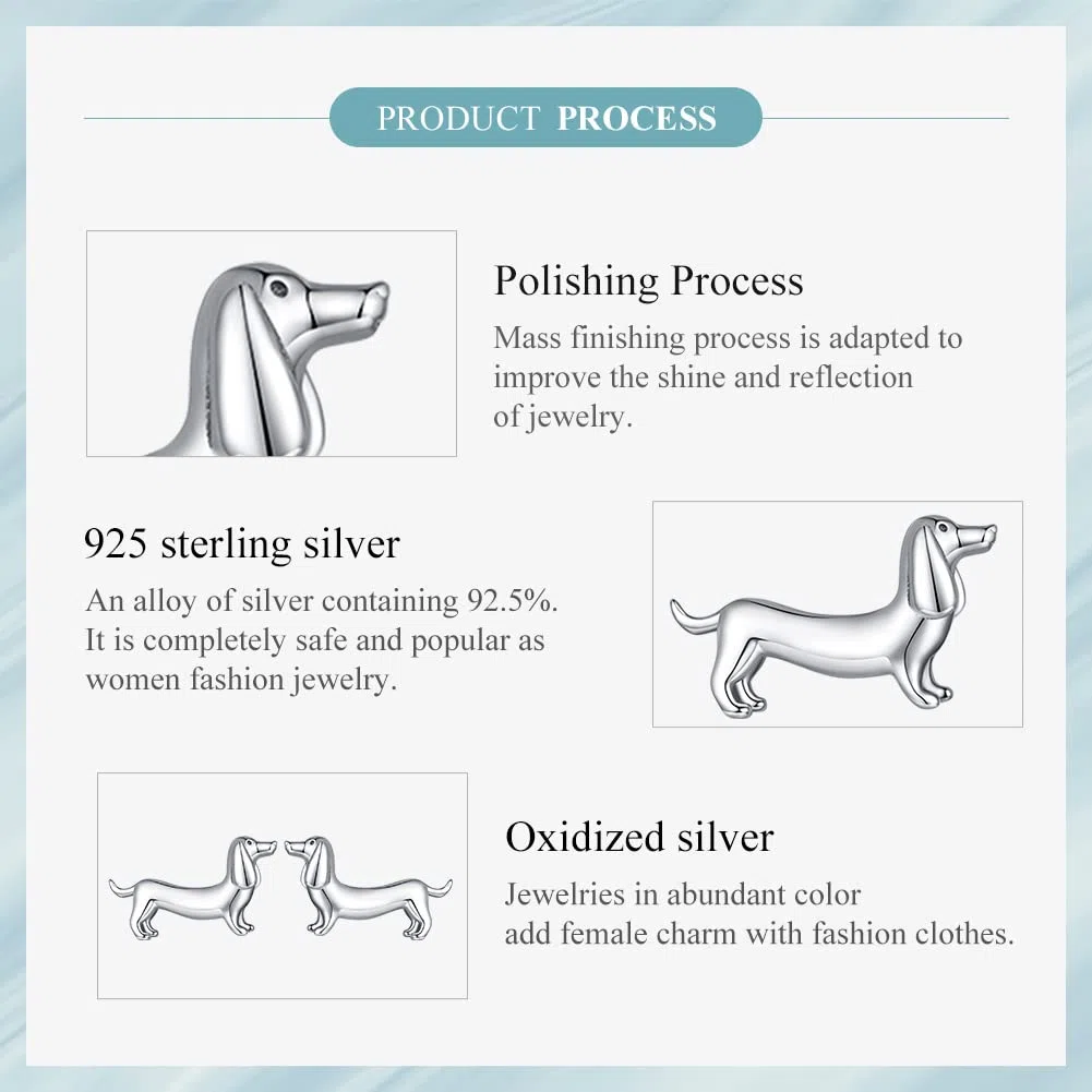 Orecchini Cane Elefante per Donne Ragazze - Qings Argento Sterling 925 Piccole Carino Animali Orecchini Fortunato Cucciolo Forma di Elefante Regalo di Gioielli per gli Amanti Degli Animali
