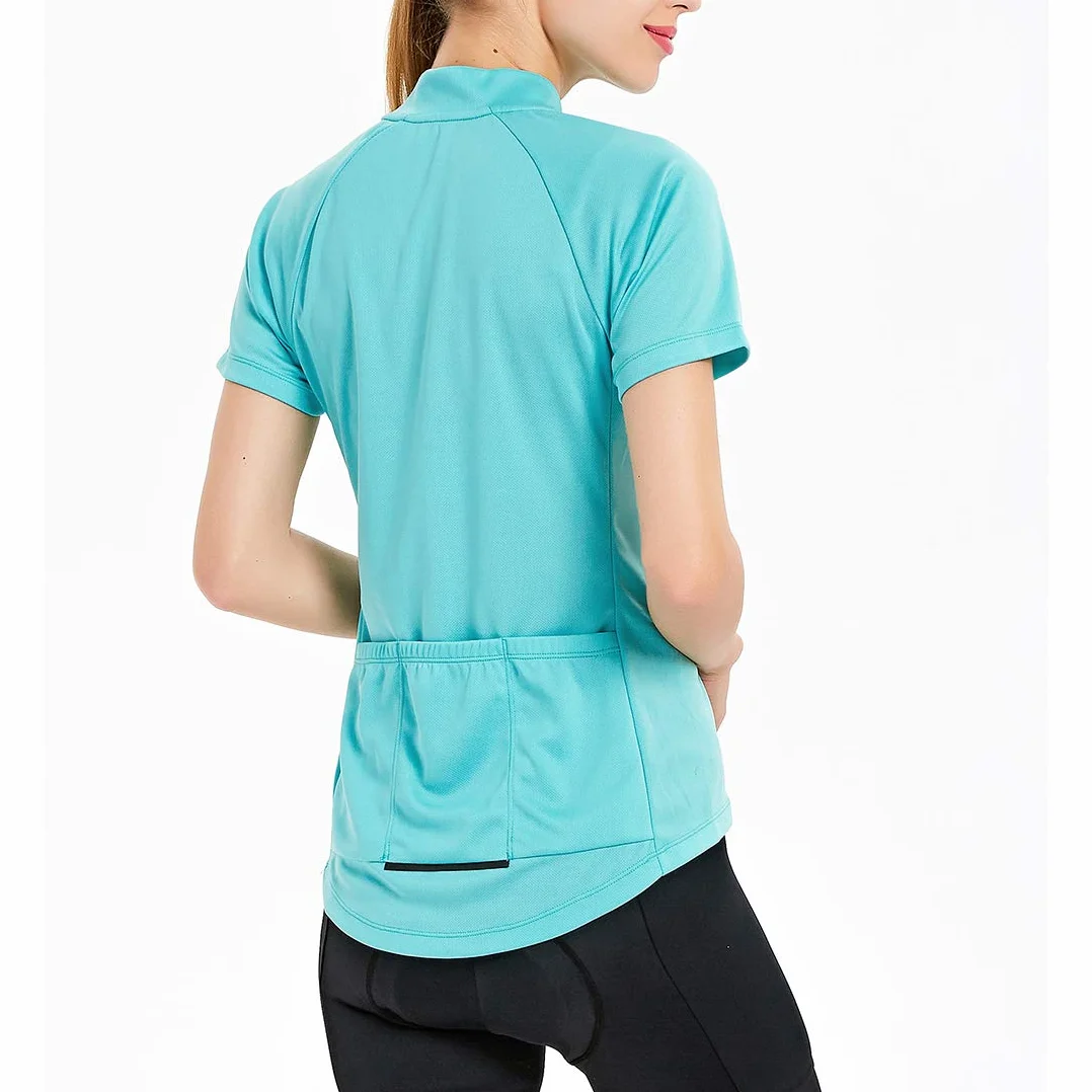 CATENA Maglia da Ciclismo da Donna a Maniche Corte Maglia da Ciclismo Mountain Bike Top Maglia da Ciclismo Pantaloncini da Bici MTB Bici da Strada Traspirante ad Asciugatura Rapida Monocromatica