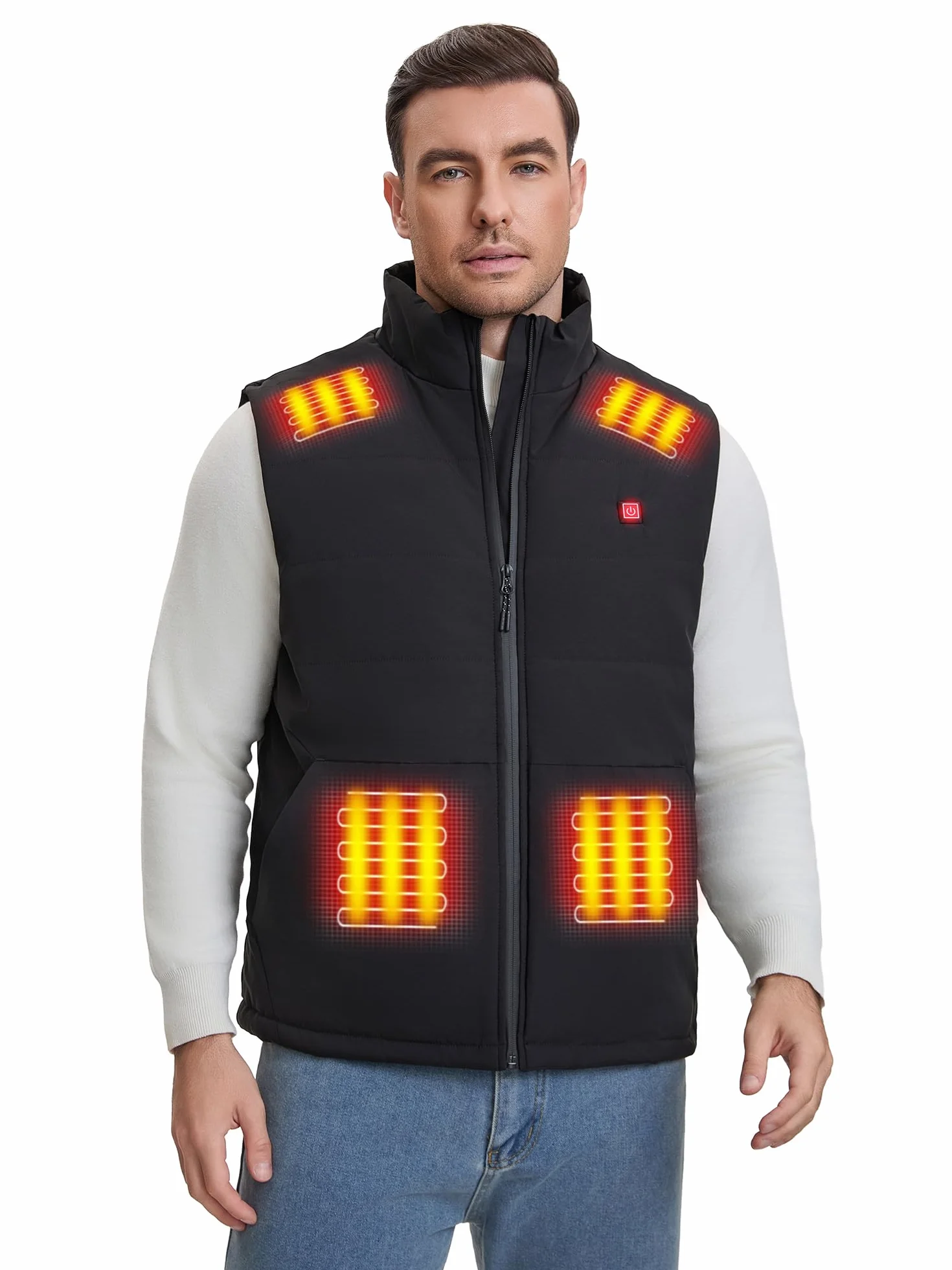 Gilet Riscaldato per Uomo e Donna con Power Bank, Gilet Riscaldato con 3 Livelli di Temperatura, Giacca Riscaldata in Pile Elettrico Senza Maniche, 806