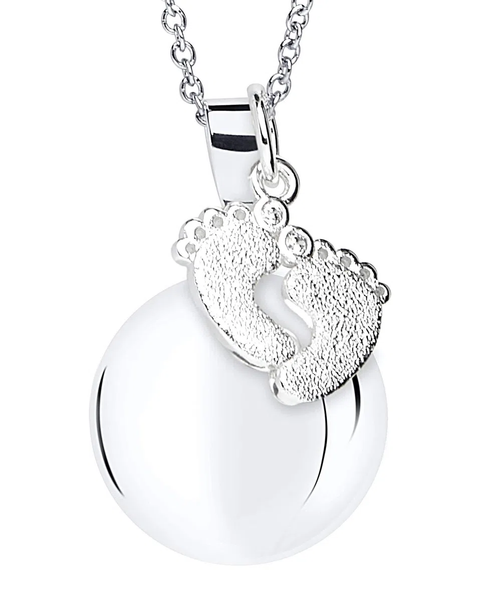 MAMIJUX Chiama Angeli Piedini Mamma Idea Regalo Gravidanza Collana Donna Richiamo degli Angeli Catenina Acciaio