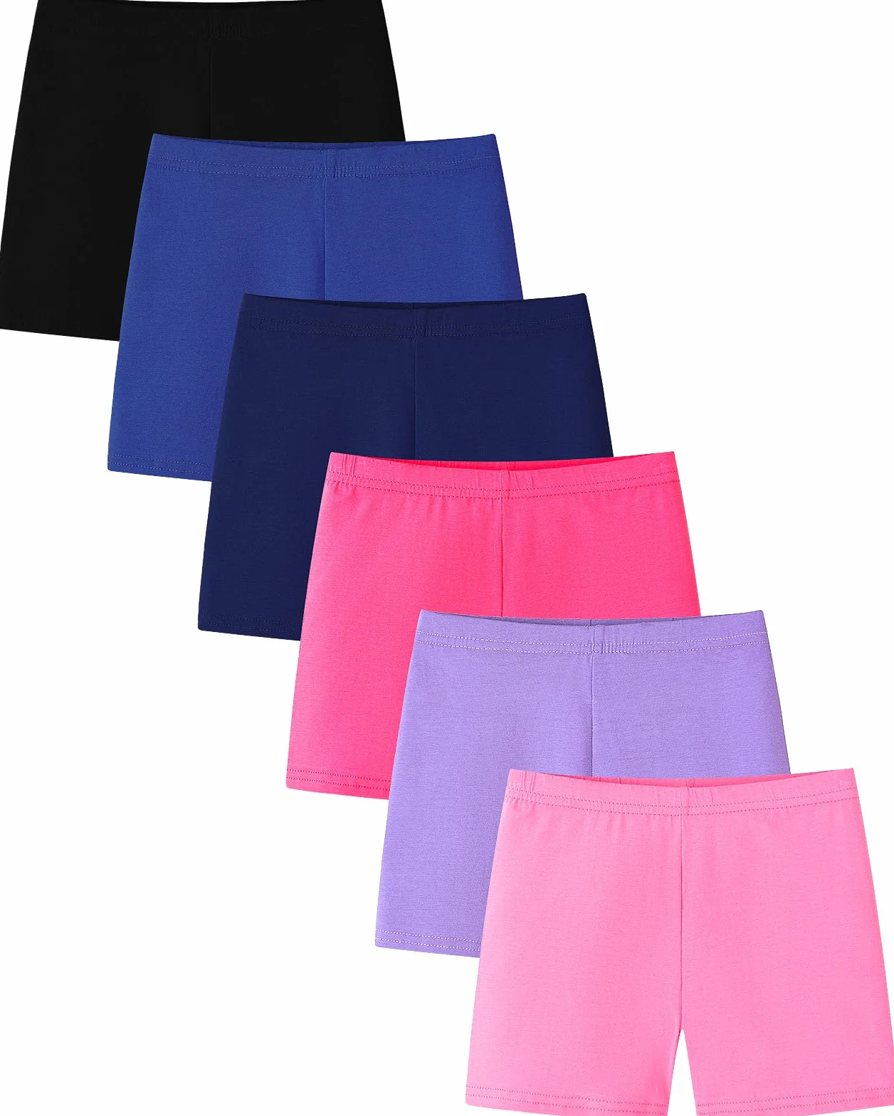 Adorel Pantaloncini Cotone Leggings Corti Pantaloni Estivi Bambina Pacco da 6