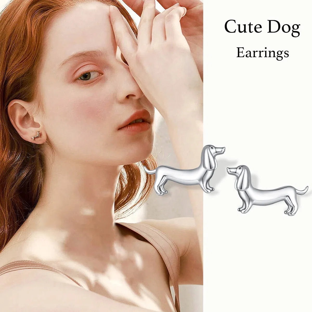 Orecchini Cane Elefante per Donne Ragazze - Qings Argento Sterling 925 Piccole Carino Animali Orecchini Fortunato Cucciolo Forma di Elefante Regalo di Gioielli per gli Amanti Degli Animali