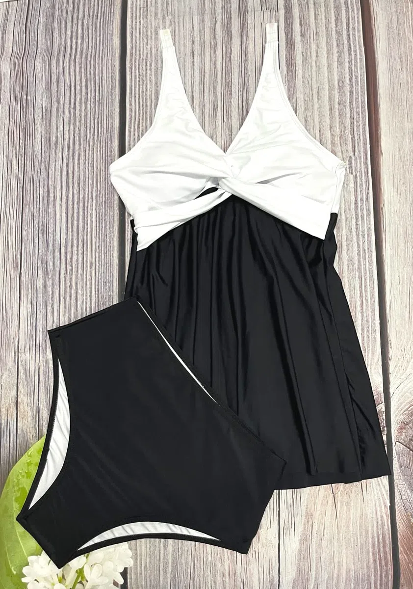 Rayson Tankini Donna Mare Curvy Set con Stampa Costumi Donna Mare Due Pezzi Push up Costume da Bagno con Pantaloncino