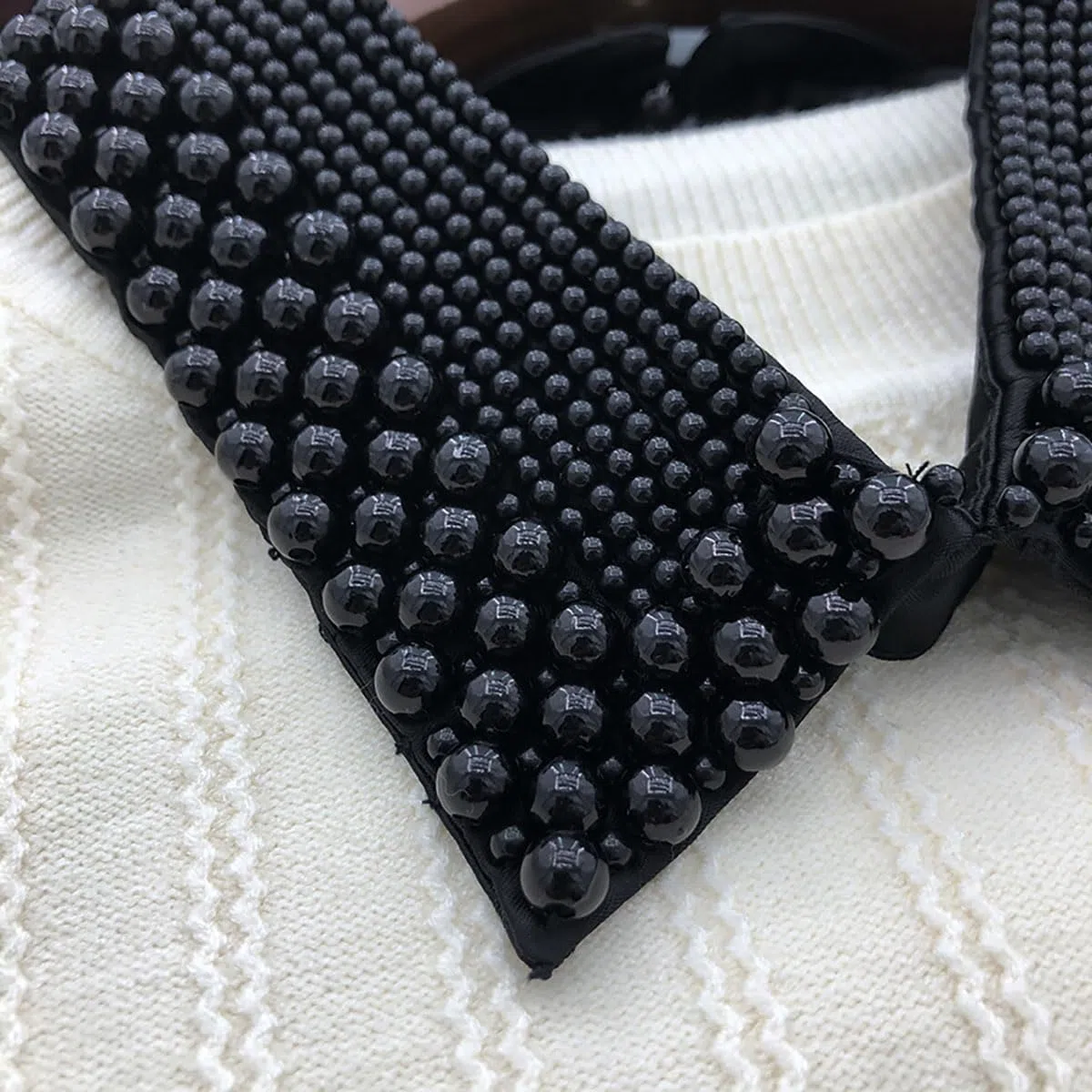 Colletto di perle da donna, rimovibile, colletto falso con perle, inserto per colletto, collo alto, colletto vintage per vestiti, maglioni, camicette, camicia