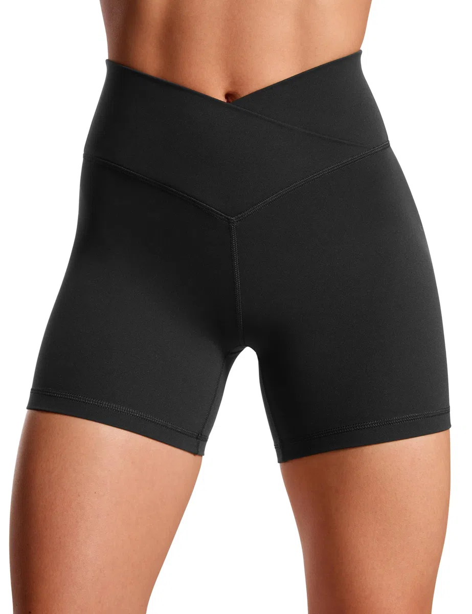 CRZ YOGA Donne Butterluxe Crossover A Vita Alta Yoga Pantaloncini da Motociclista - 13cm