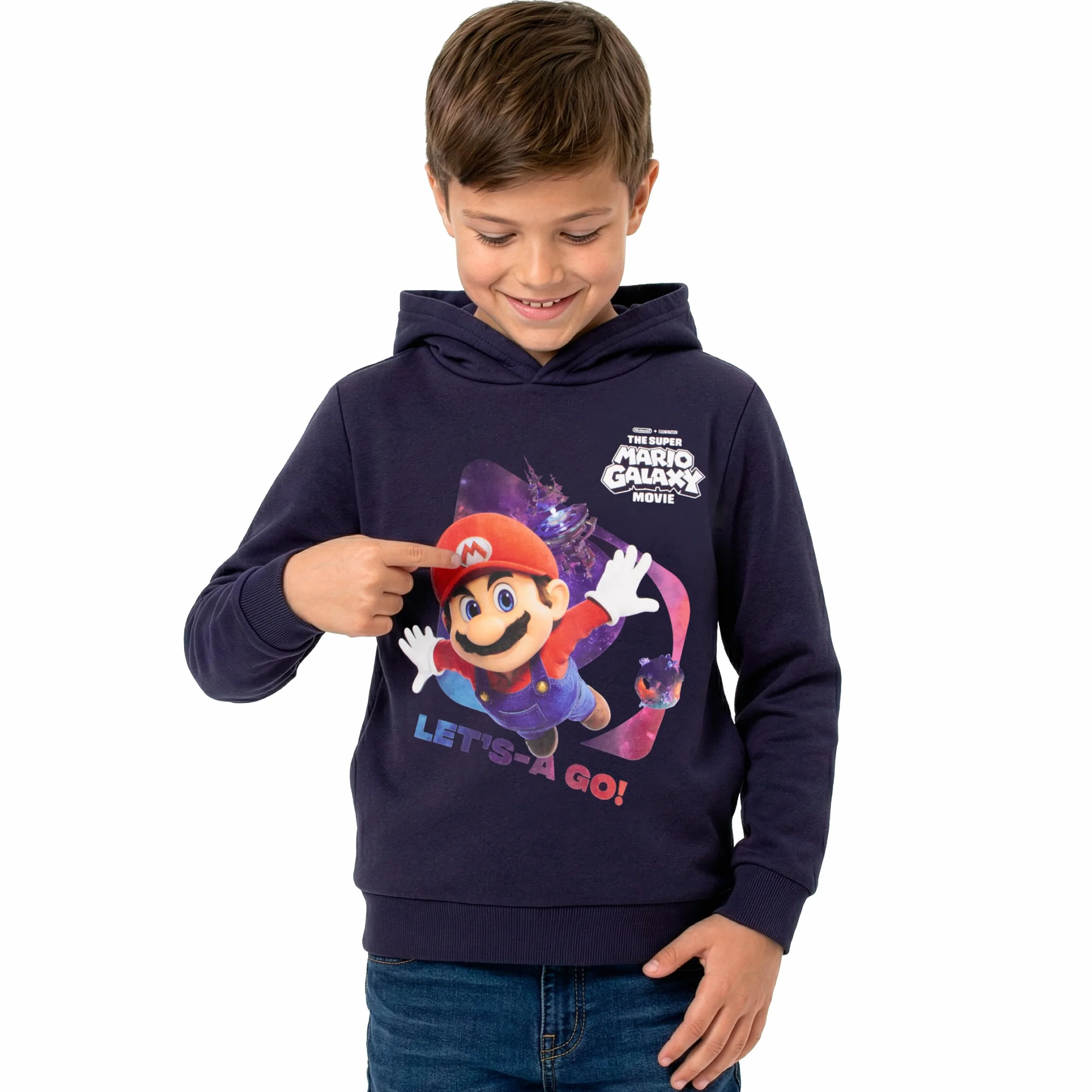 Super Mario Felpa con Cappuccio da Ragazzo, Felpa con Cappuccio Mario, Hoodie da Ragazzo Cotone, Hoodie Galaxy Movie