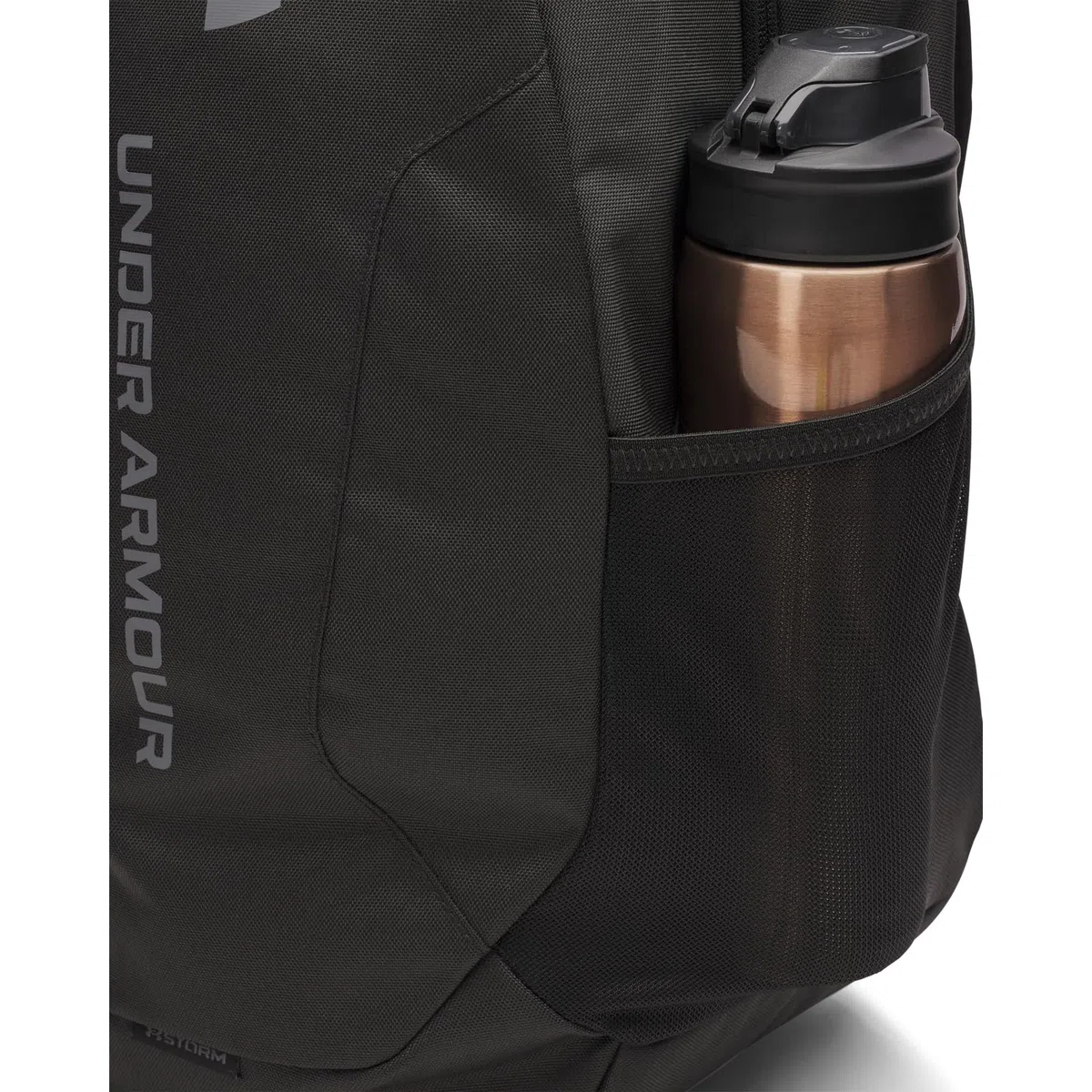 Under Armour Unisex Hustle Lite Backpack, Zaino sportivo resistente e con design idrorepellente, Zaino palestra pratico con pannello inferiore rinforzato,Black/Castlerock,OSFM
