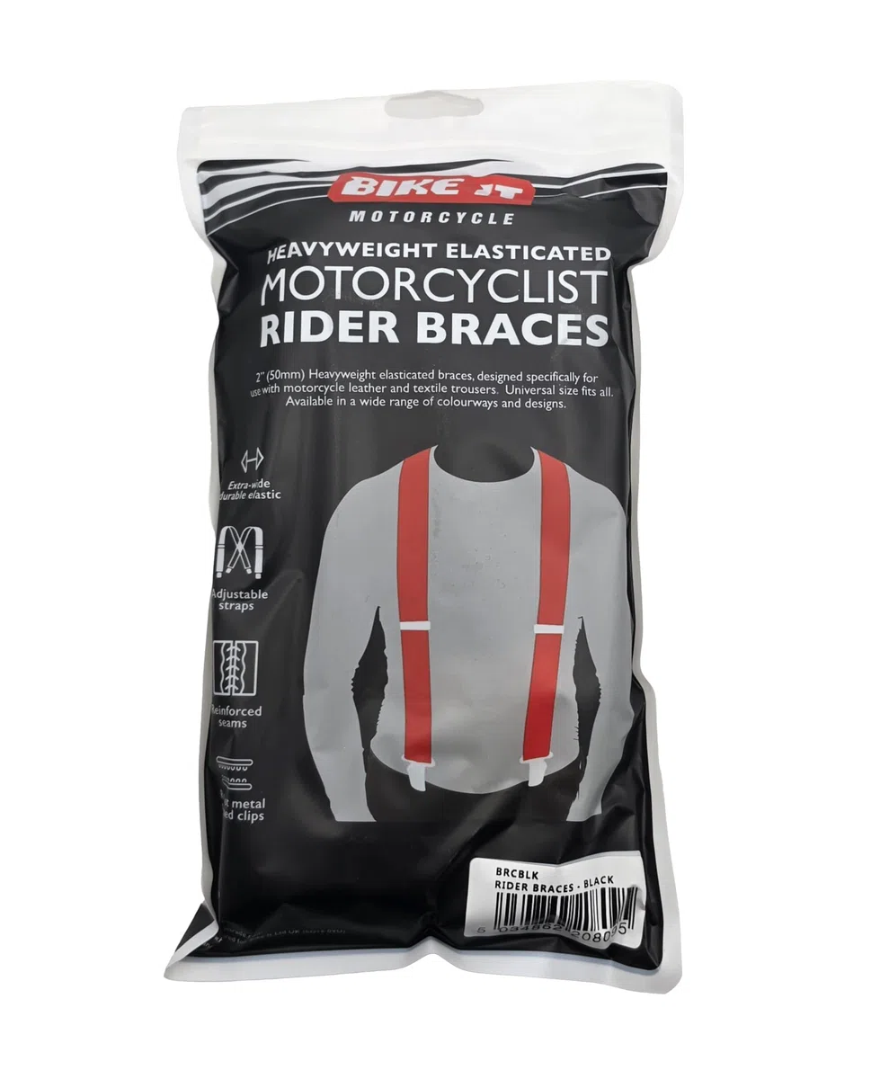 BIKE IT Bretelle elastiche resistenti per motociclisti, pantaloni da moto
