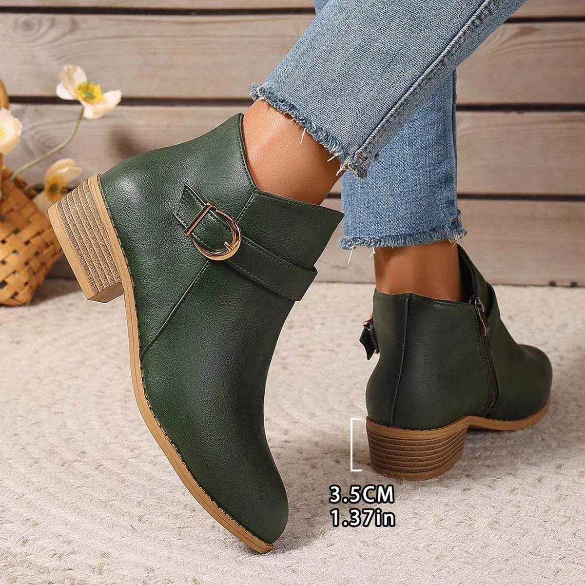 Stivali da donna con tacco – Scarpe a spillo da donna eleganti con chiusura lampo, in pelle, classiche, formali, leggere, stile retrò, stile western