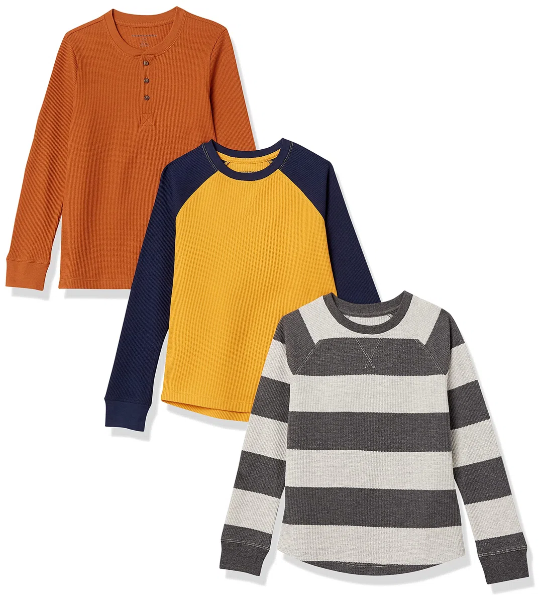 Amazon Essentials T-Shirt Termica a Maniche Lunghe Bambini e Ragazzi, Pacco da 3