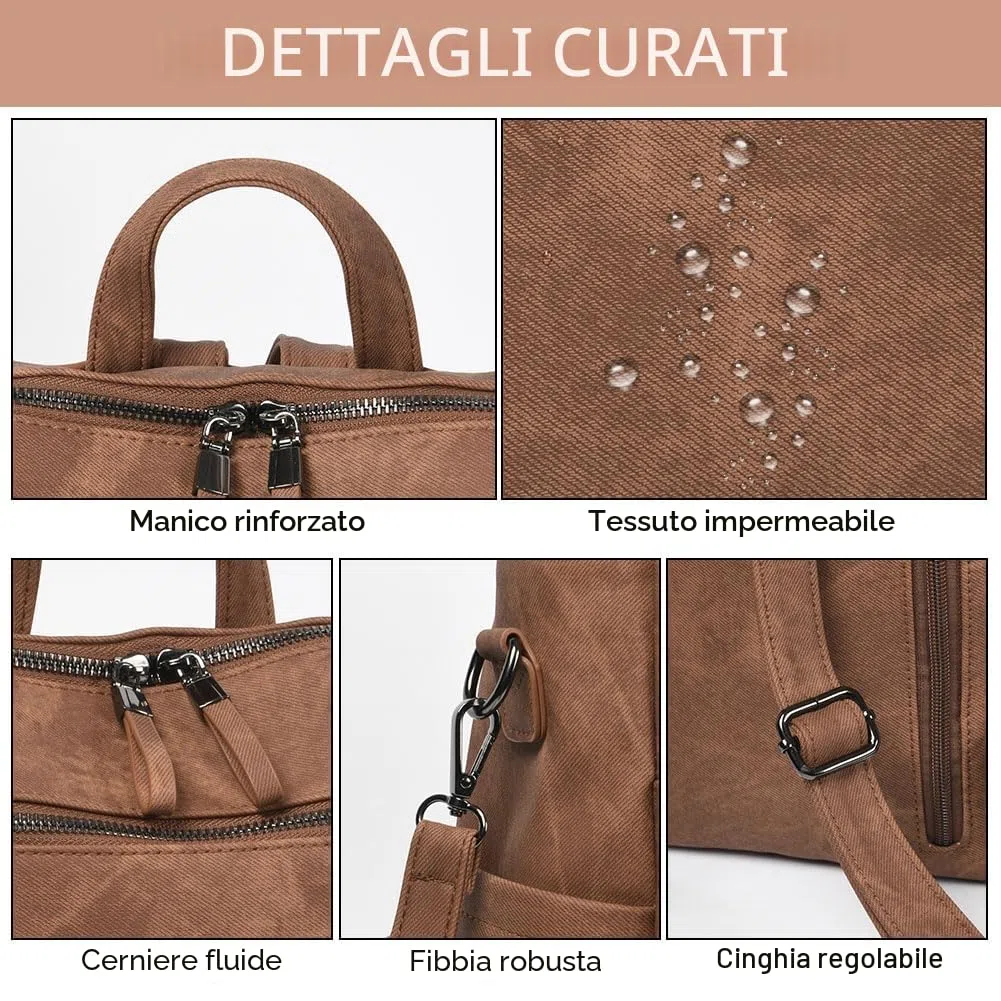 Aucuu Zaino Donna, Borsa Zaino Donna Elegante, Zainetto Multifunzionale, Zainetto Casual in Pelle PU, Zaini Antifurto, Borsa a Zaini Casual per Shopping Scuola Viaggio Lavoro