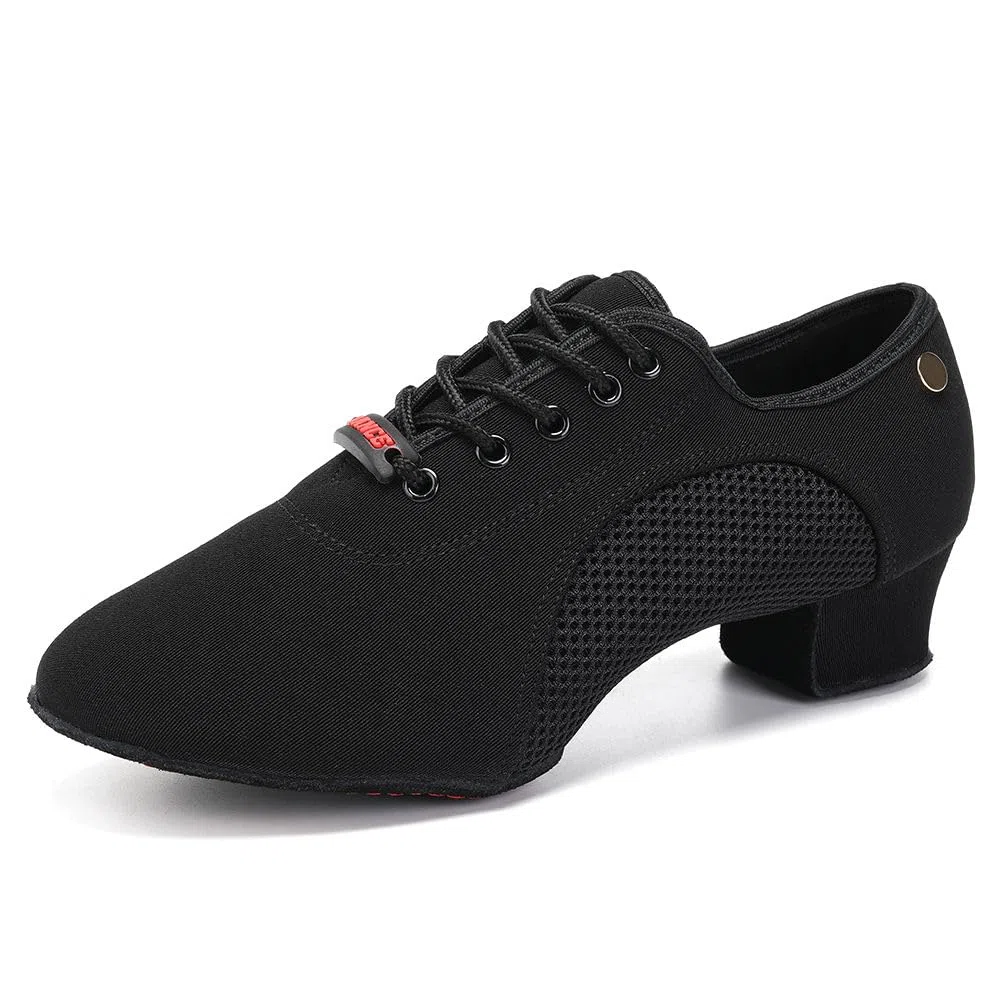 HIPPOSEUS Scarpe da Ballo Latino Donna Stringate con Punta Chiusa Tacco Basso Scarpa Allenamento da Ballo Moderno e Salsa