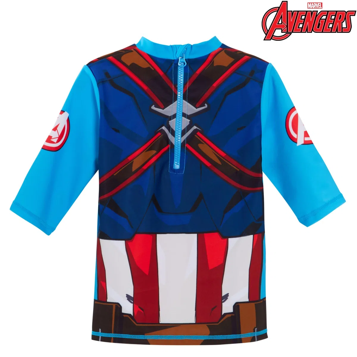 Marvel Pantaloncini da Bagno Captain America + Rash Vest Set da Bagno in 2 Pezzi Set da Bagno per Bambini Top da Surf + Pantaloncini da Surf