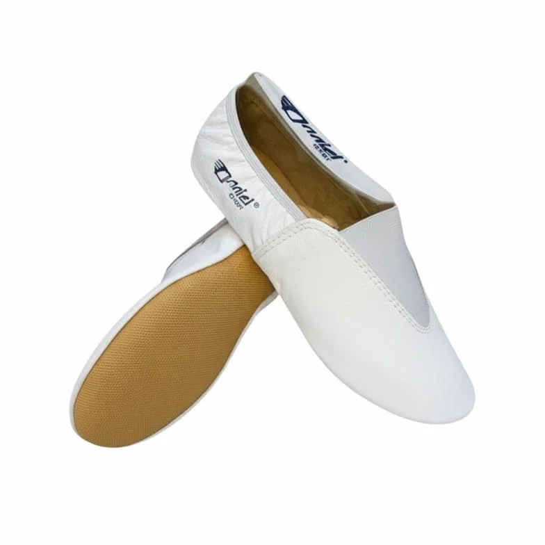 Anniel 2024 - Scarpe Ginnastica Artistica in Pelle con Suola in Gomma 100% Made in Italy (42, Bianco)