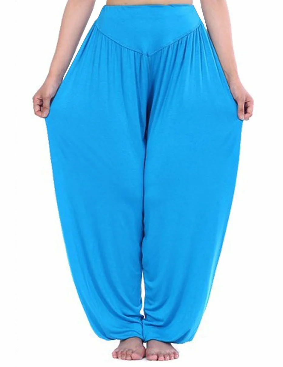 HOEREV Super Doux Spandex Pantalone Modale Harem Yoga Pilates