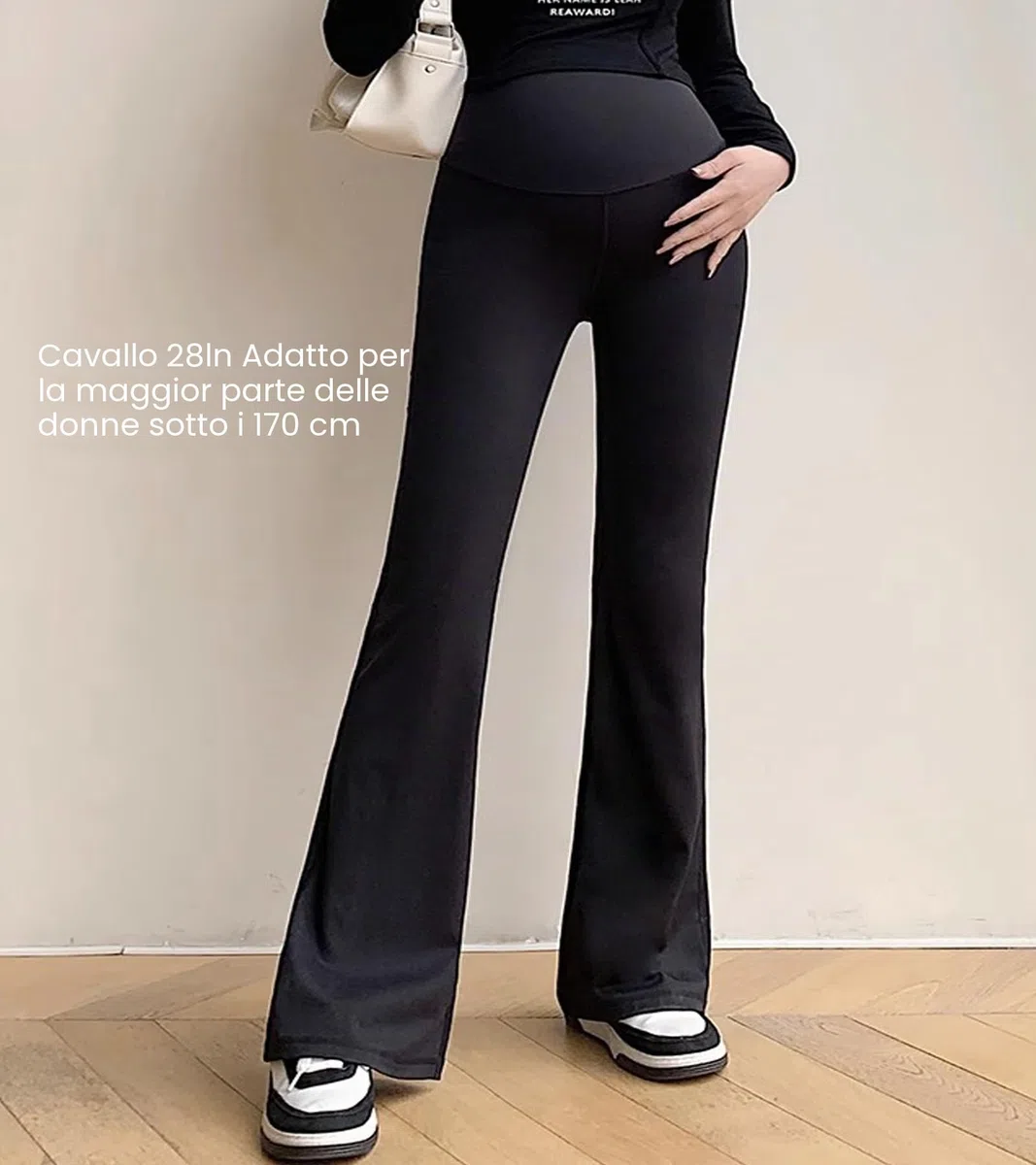 Leggings Premaman sul Pancione, Pantaloni Premaman da Donna Yoga Bootcut in Gravidanza per Lavoro Lounge Sportivi, Leggings Premaman Morbidi e Burrosi Flare