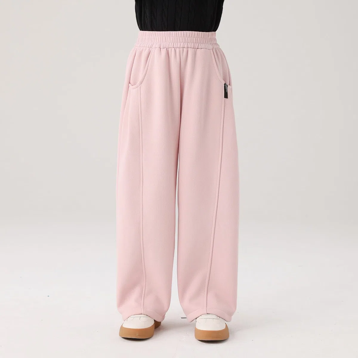 Pantaloni Felpati Bambina Tuta Cargo Grandi Palazzo Corti Tempo Leggins Jeans Scuola Sweatpants Larghi Elastico Leggings Femmina Dritti Morbidi Bimba