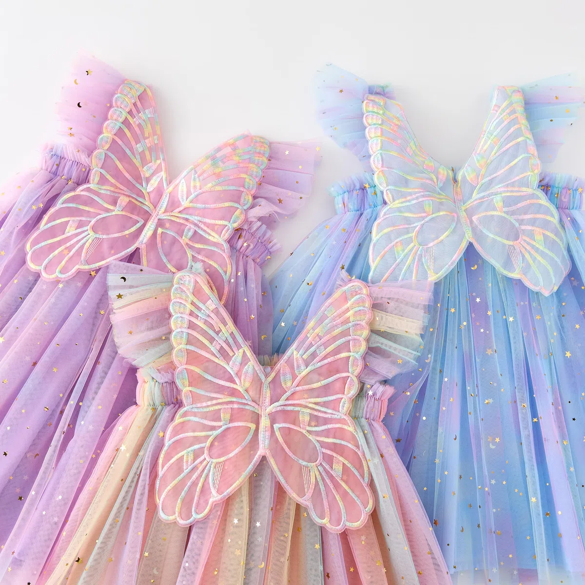 Miipat Vestito per Bambina Tulle Senza Maniche Farfalla Abito Bambino Ragazze Principessa Abiti Ragazze la Festa di Compleanno Vestiti