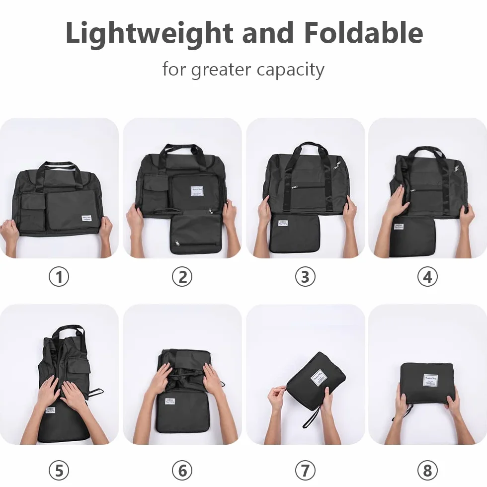 Flintronic Borsone da Viaggio Pieghevole, Borsone Palestra Sportiva con Etichetta Bagaglio, Borsa Sportiva con Scomparto Scarpe, Grande Capacità Borsa da Viaggio Duffel per Sport/Viaggi (35L)