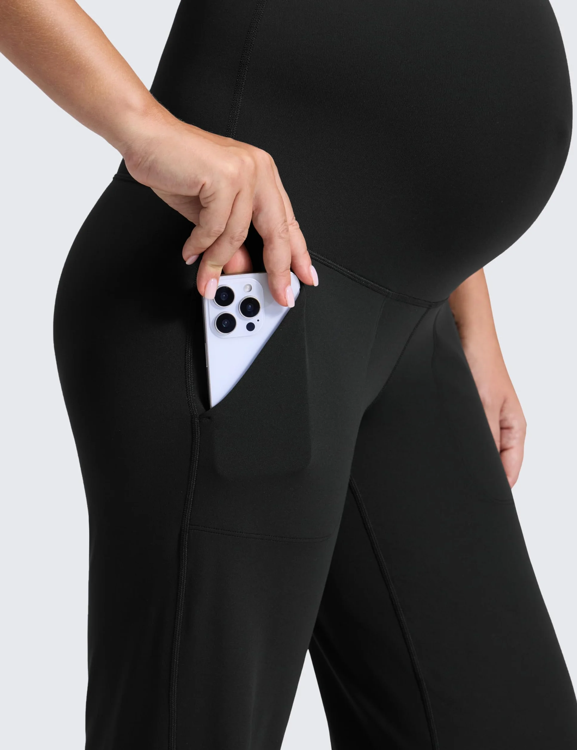 CRZ YOGA Butterluxe Pantaloni Leggings Svasati Premaman da Donna con Tasche Yoga Allenamento - 80cm