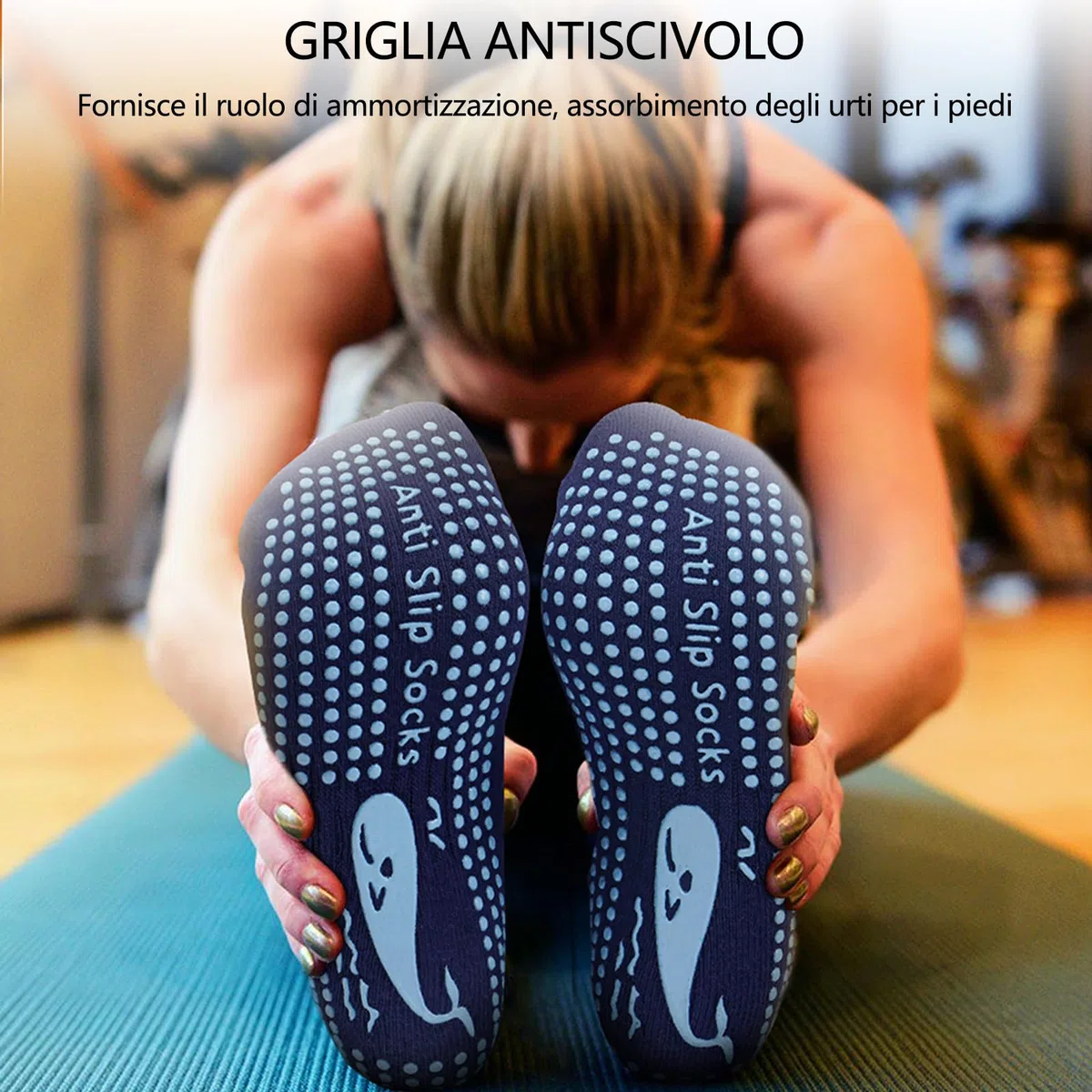 3 Packs Calzini Antiscivolo Donna e Uomo per Yoga, Pilates, Ospedale, Antiscivolo Calze, Calze Antiscivolo Donna Divertenti per Allenamento Domestico, Sport