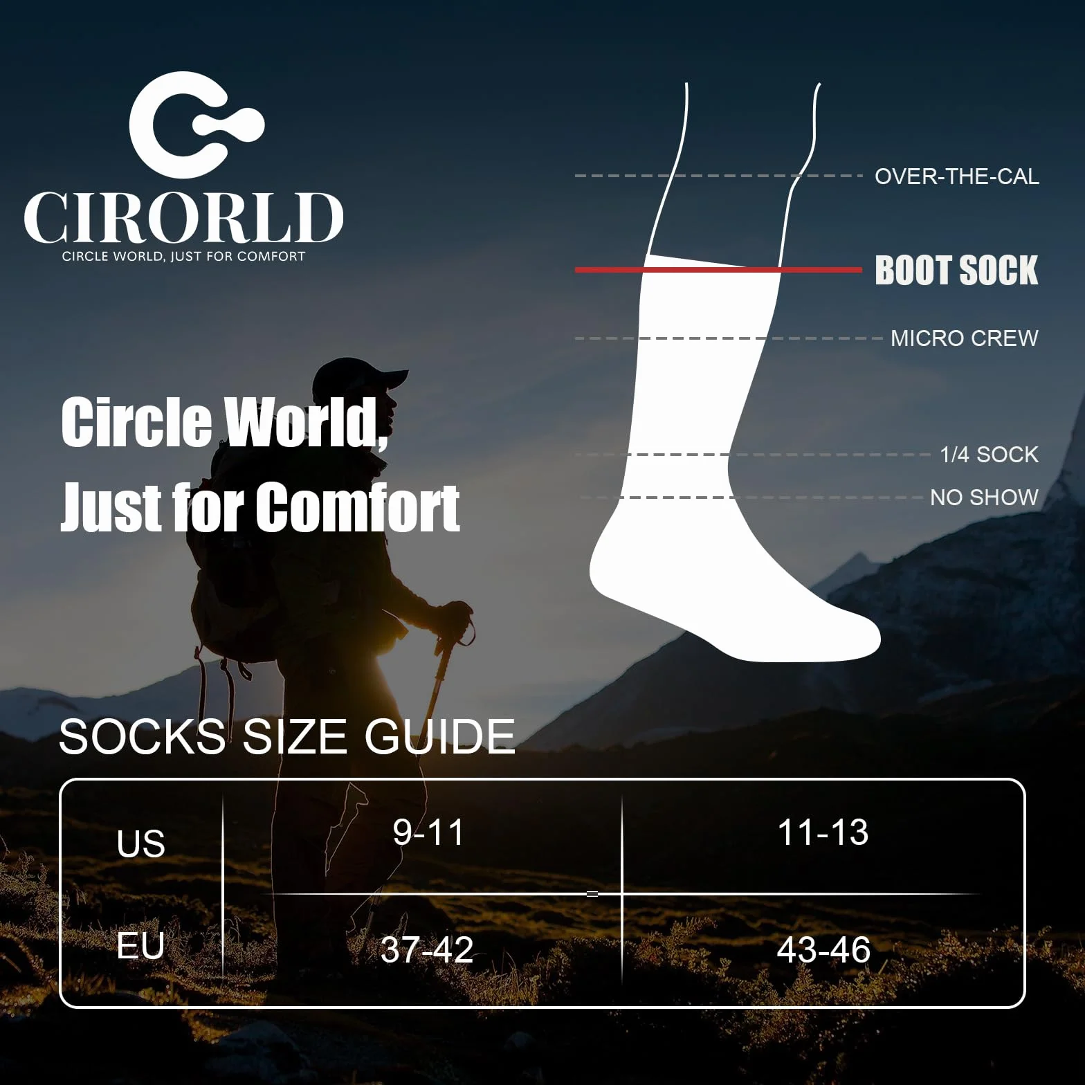 Circorld Calze Uomo Traspiranti Cuscino Uomo Donna Calzini Sportivi Spugna Running Lavoro Calze per Trekking Sportive Corsa 5 Paia