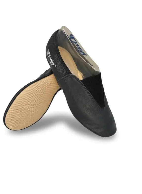 Anniel 2024 - Scarpe Ginnastica Artistica in Pelle con Suola in Gomma 100% Made in Italy (33, Nero)