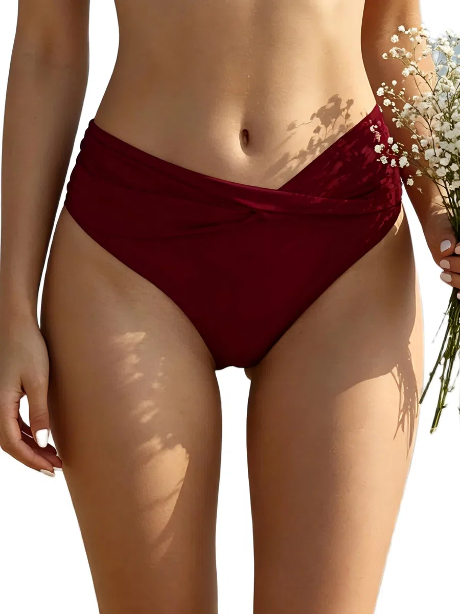 SHEKINI Fondo Bikini per Donna Triangolo Classico Ruched Bikini Nuoto Tronchi Culotte Slip Costumi da Bagno Pantaloncini da Spiaggia