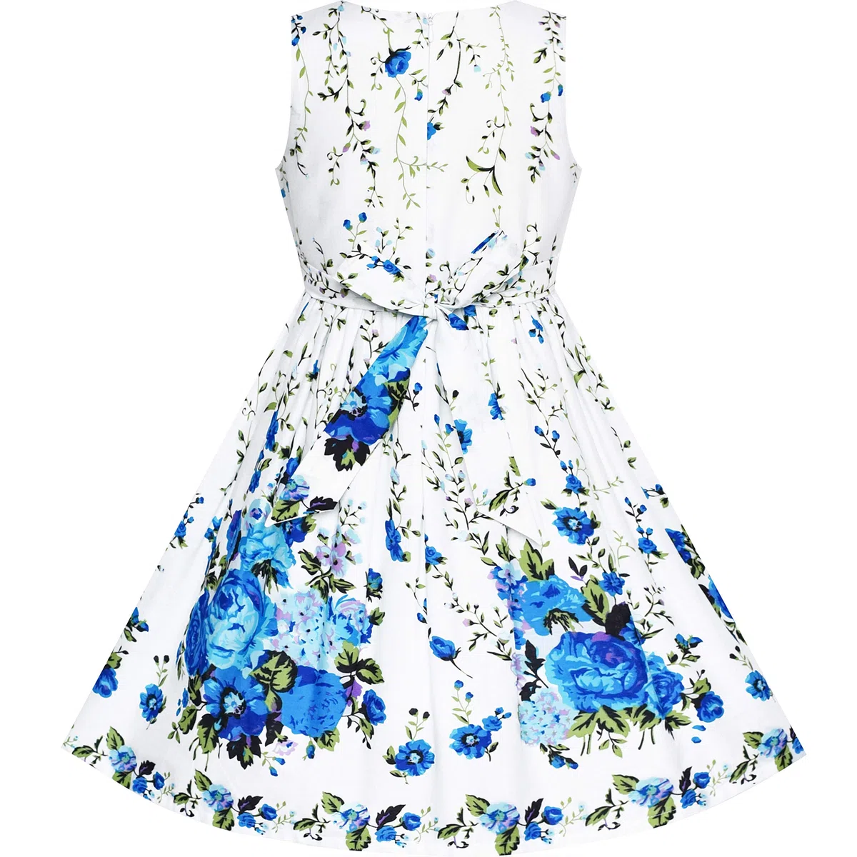 Sunny Fashion Vestito Bambina Viola Rosa Fiore Doppio Cravatta a Farfalla Festa Bambini Sole 4-12 Anni