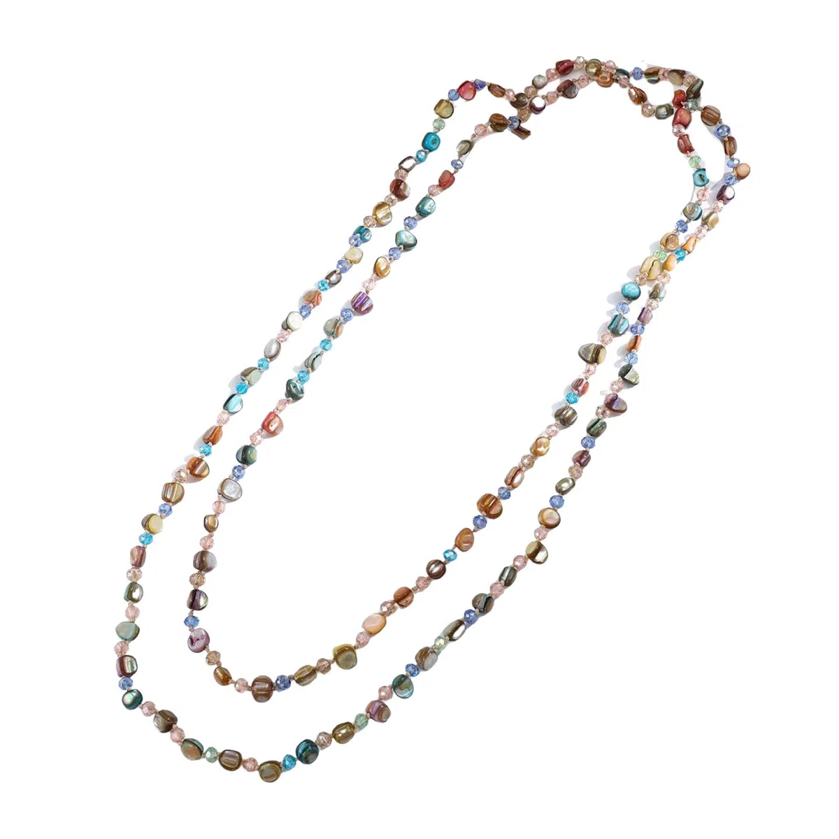 Collana lunga con perline irregolari colorate, collane lunghe estive da spiaggia, gioielli bohémien da donna (Style A)