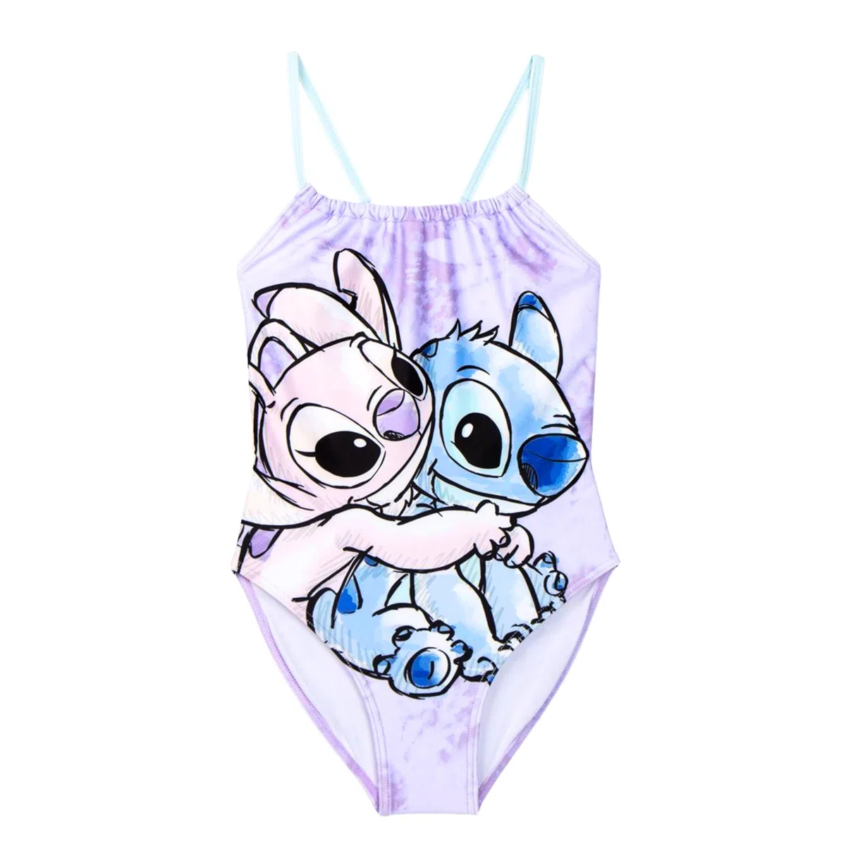 Disney Stitch Costume da Bagno per Ragazza, Design Stitch e Angel Costume Intero da Bagno per Ragazze e Bambina, Taglie 5 a 12 Anni