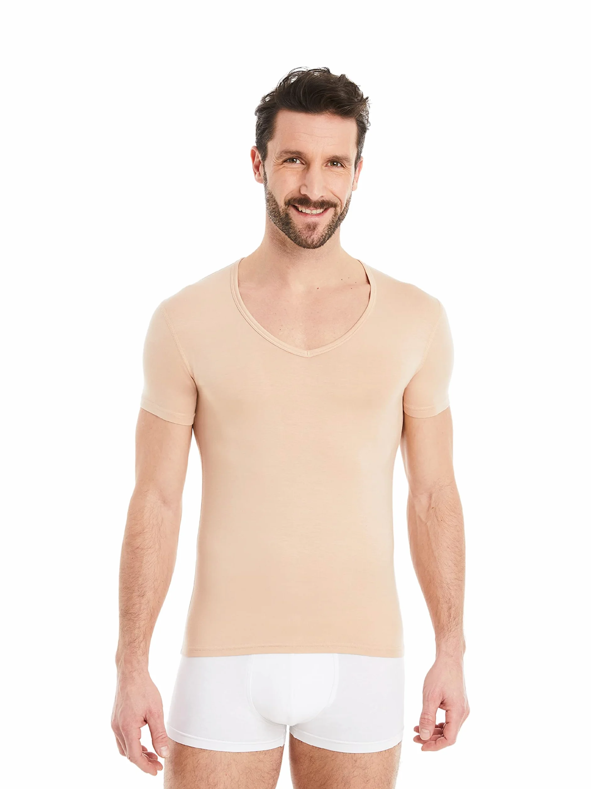 FINN Maglietta Intima Business Uomo a Manica Corta con Scollo a V - Maglia Sottogiacca in Originale Tessuto Lenzing® Modal - La T-Shirt Perfetta sotto Camicia e Abito