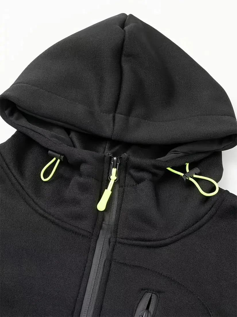 Uomo con Cappuccio Zip Cardigan Giacca Sportiva Jogging Felpa con Cappuccio Ragazzi e Uomini Felpa con Zip Tasca Multifunzionale Cardigan con Cappuccio