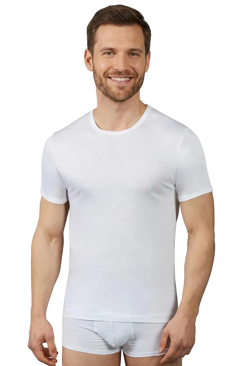 VP PINUCCIO VENEGONI Set da 2 Magliette Intime Uomo Cotone | Girocollo, Manica Corta, Bianche e Nere, Comfort Quotidiano | Made in Italy