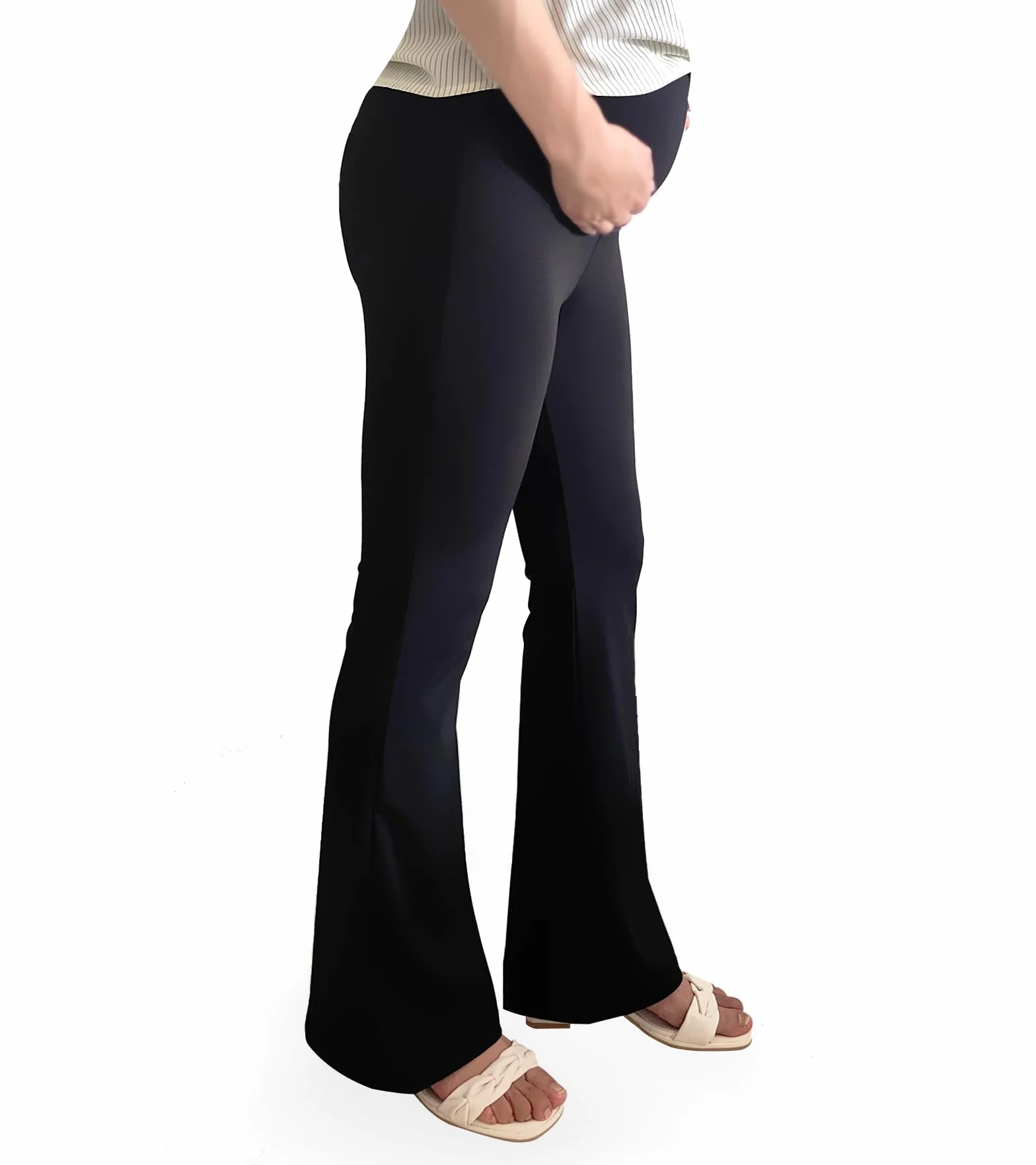 Leggings Premaman sul Pancione, Pantaloni Premaman da Donna Yoga Bootcut in Gravidanza per Lavoro Lounge Sportivi