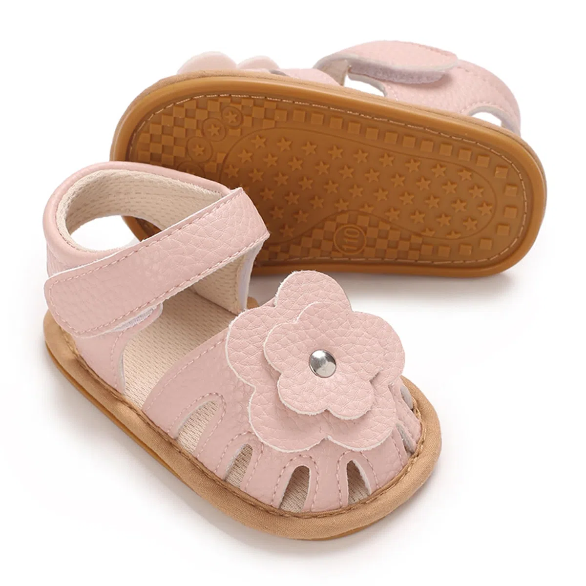 MASOCIO Sandali Neonata Estivi Punta Aperta Scarpe Bimba con Fiocco Gomma Antiscivolo