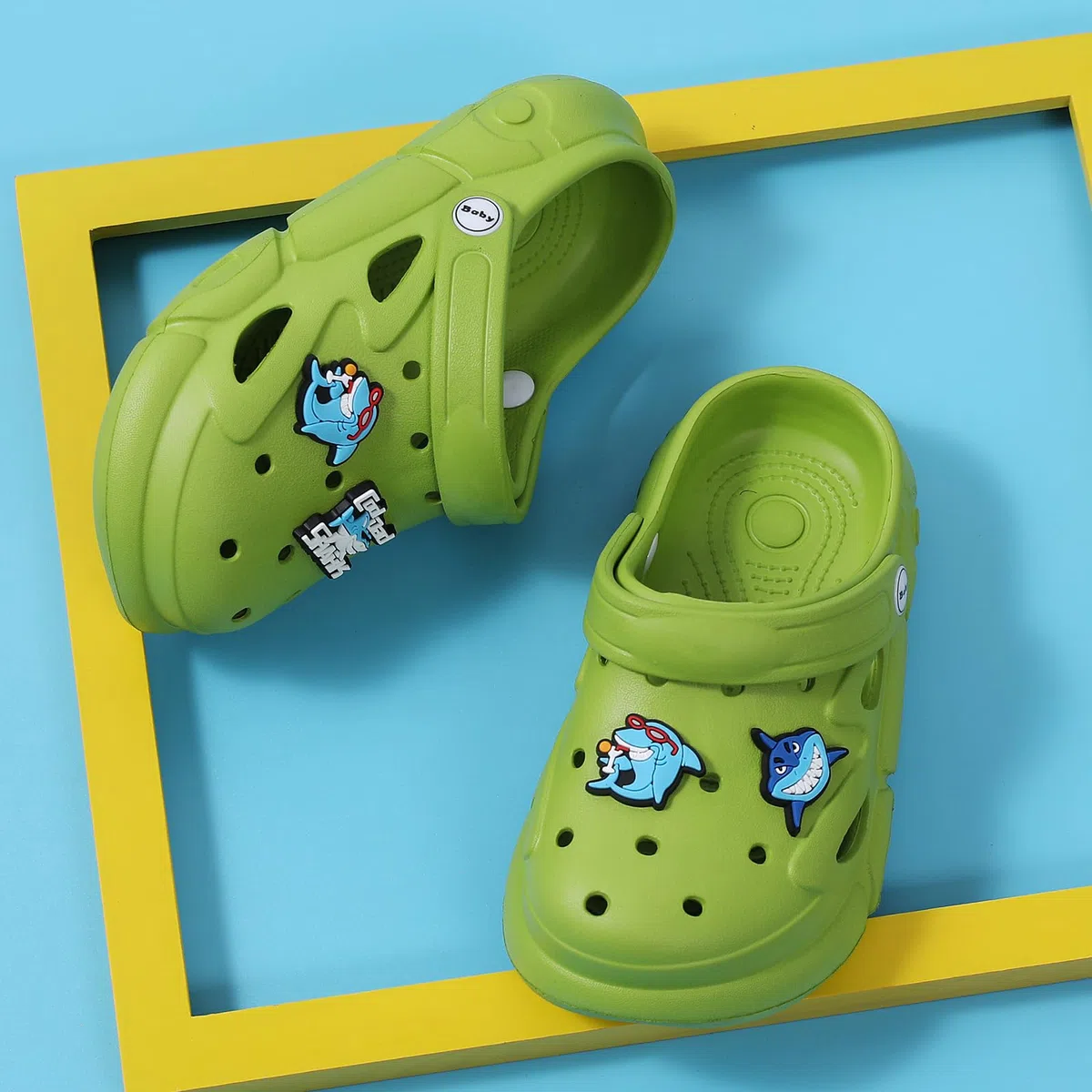 Sandali per bambini – Eva scarpe da giardino con decorazione di squalo, antiscivolo, estive, ragazzi e ragazze