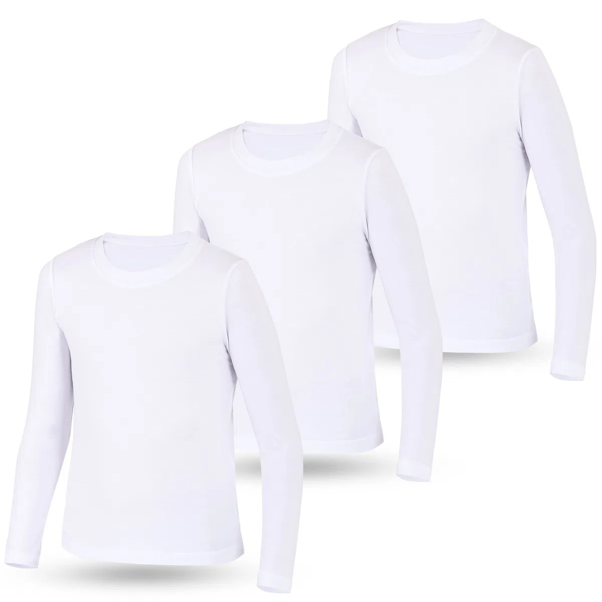 LOREZA ® 3 Bambini Ragazzi Ragazze Uni Manica Lunga Magliette Intimo Camicie Manica Lunga