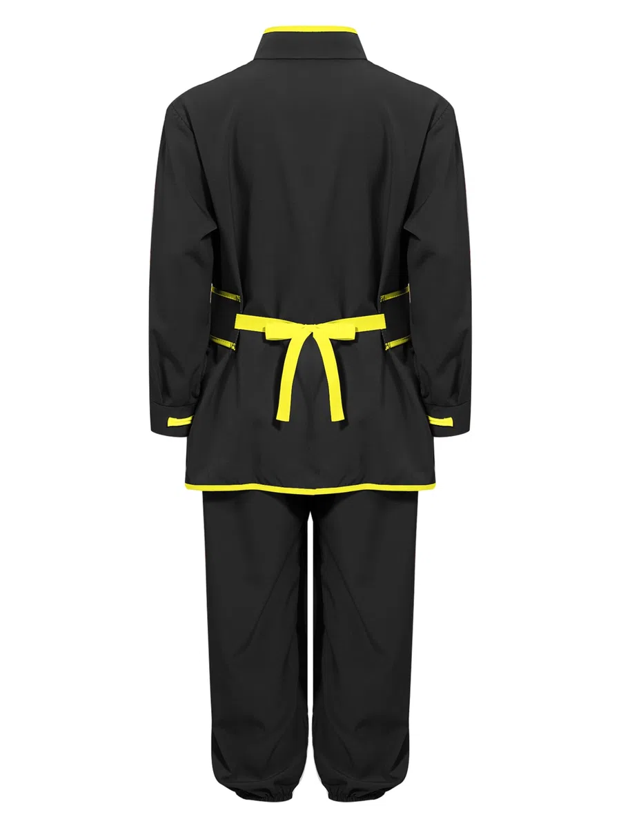 renvena Unisex Bambino Kung Fu Tai Chi Uniforme Abbigliamento per Arti Marziali Maniche Lunghe 2 Pezzi Costume Tradizionale Cinese Wushu Qigong Shaolin