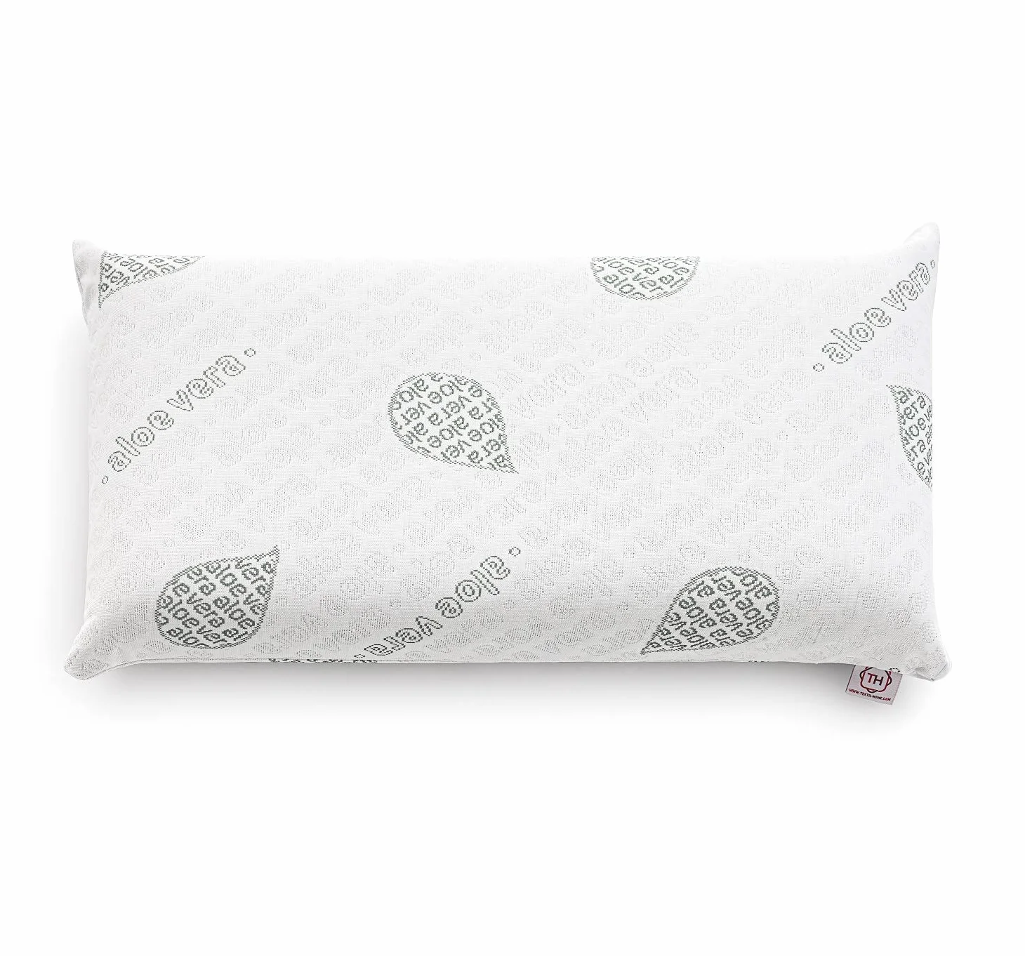 textil-home Cuscino da viaggio Memory Foam - 43x24 cm - Tessuto ecologico in aloe vera, anima in puro visco 100% naturale - Include borsone da viaggio.