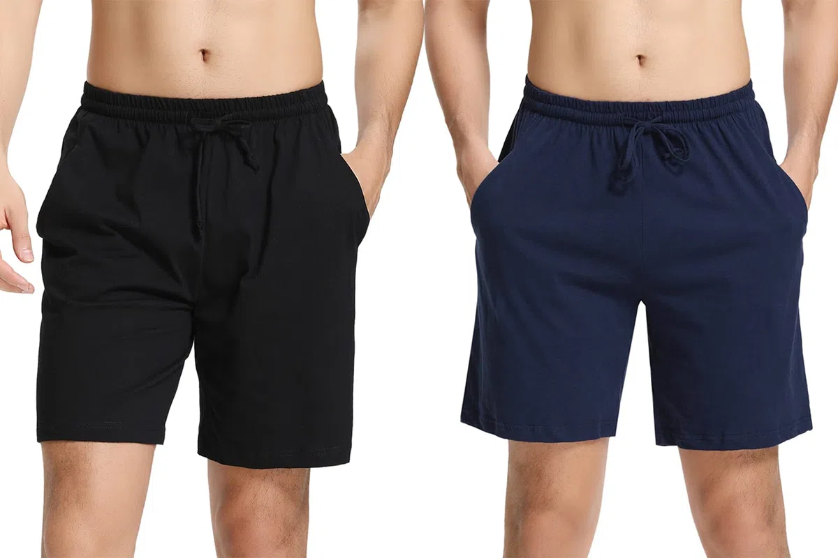 Calze da Pigiama da Uomo in Cotone Pantaloni Pantaloncini Bermuda Corti Morbidi Pantaloncini da Jogging Sportivi Casual da Notte Elastici Regolabili e Tasche Pantaloncini Estivi