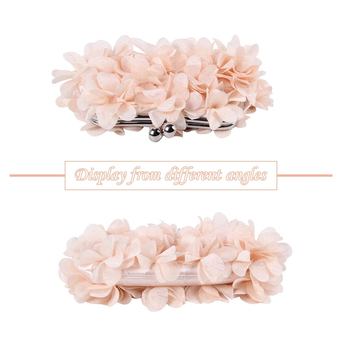 SUKUTU Pochette da Sera da Donna Borsa da Sera con Fiori Borsa da Donna con Tracolla a Catena da Sposa