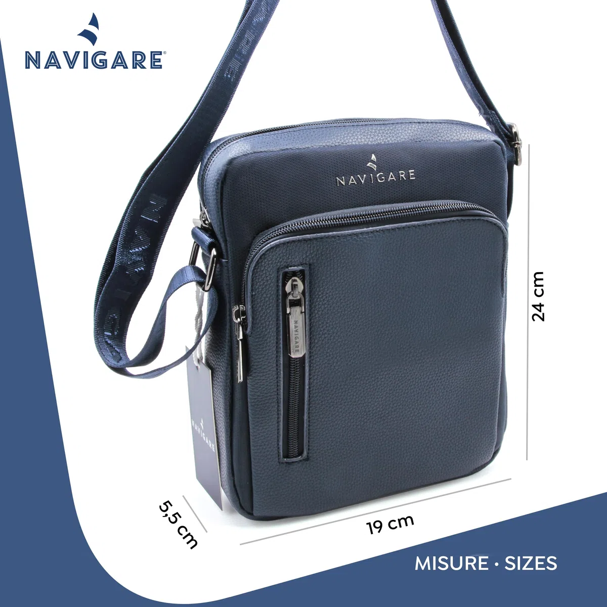Navigare BORSELLO UOMO TRACOLLA – Borsello Uomo in Ecopelle con Tracolla Regolabile, 2 Tasche con Zip e Scomparti Interni, Stile Elegante e Casual per Lavoro, Viaggio e Tempo Libero