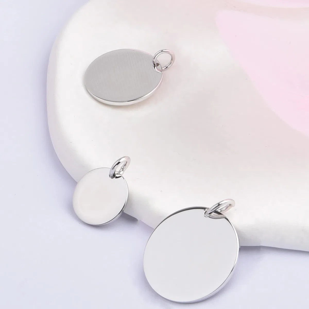Ciondolo per collana in argento Sterling 925 Ciondolo rotondo inciso per donna e uomo 11mm 15mm 20mm di diametro, 11mm, Metallo, Nessuna indicazione.