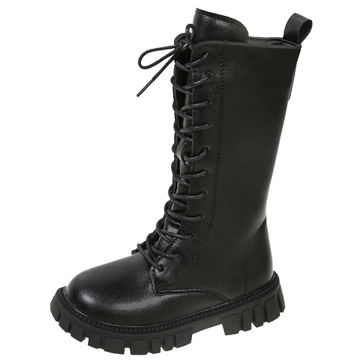 Stivali Invernali Bambina Ragazze Retro Stivali Lunghi Alti al Polpaccio Stivaletti in Pelle Bambini Autunno Stivaletti Laterali Zip Antiscivolo Comodi per Bambine