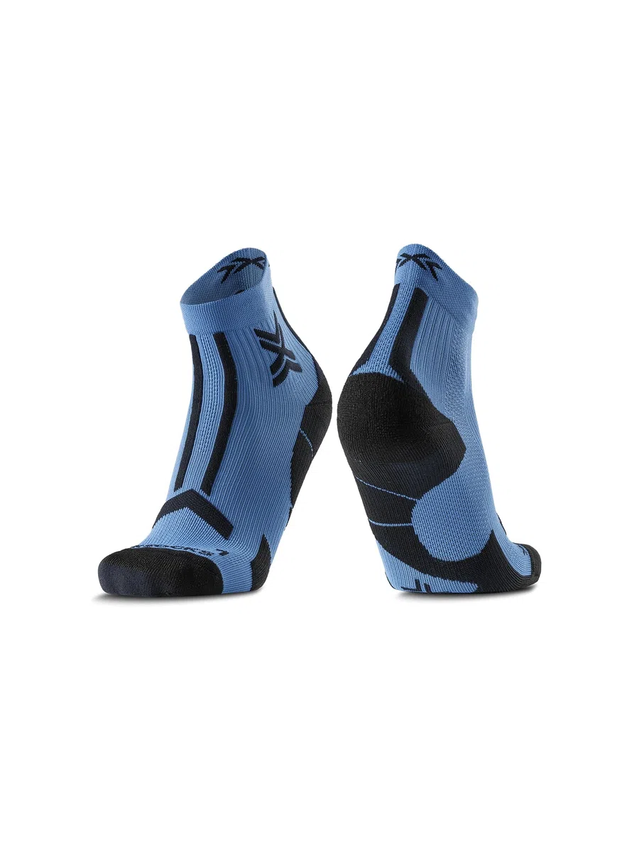 X-Socks Trailrun Discover Ankle Socks - comfort e protezione per trail running, con rete traspirante, controllo della temperatura e design resistente per avventure all'aperto - Blu/Nero, 45-47