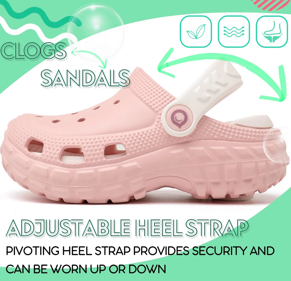 Zoccoli e Sabot Unisex-Bambini e Ragazzi Soletta Amovibile in Eva Leggeri Impermeabili Ciabatte Piscina Antiscivolo con Cinturino Regolabile per Ragazze Taglia EU 24-38