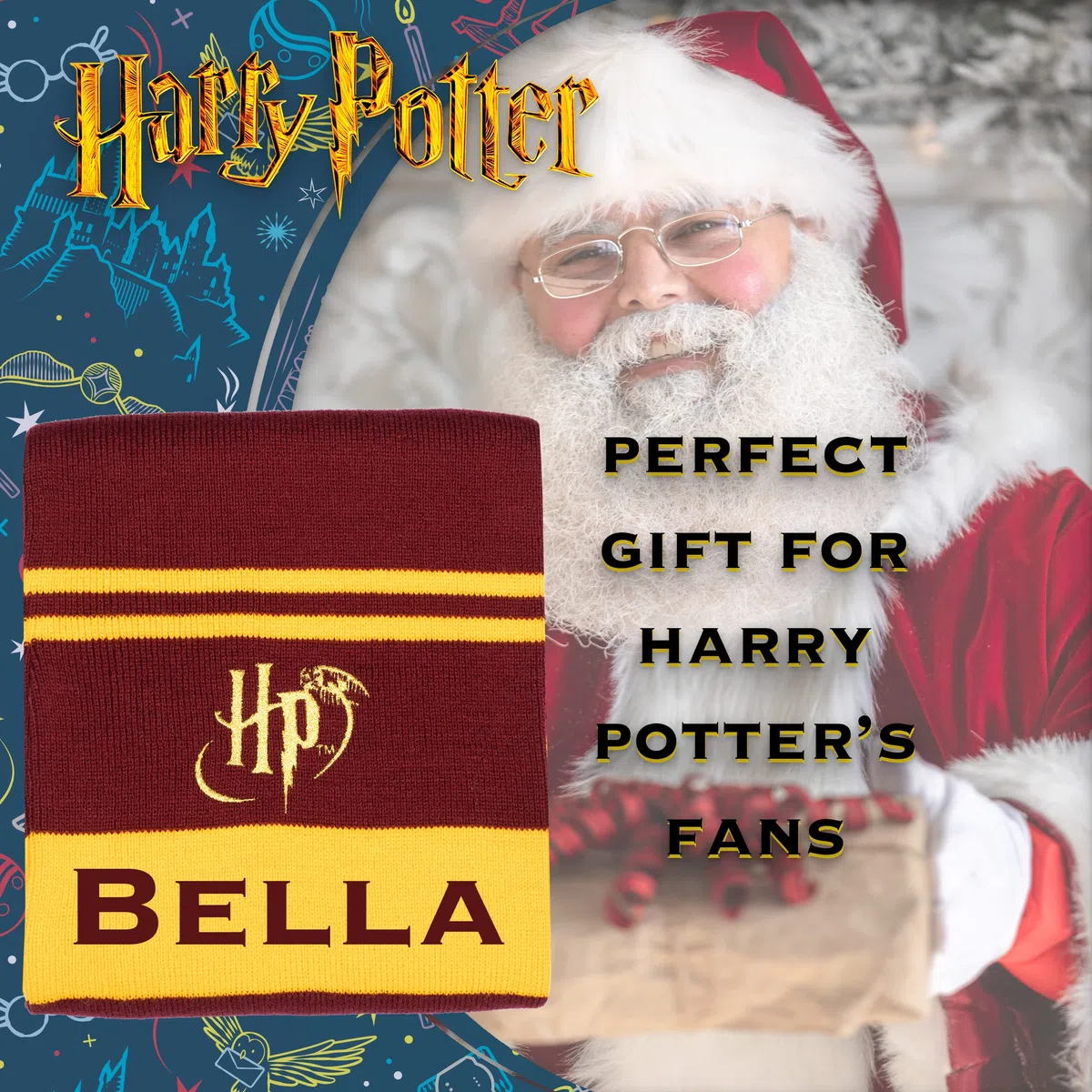 Harry Potter - Sciarpa personalizzata per bambini - Sciarpa di lana - Taglia unica - Merchandise ufficiale